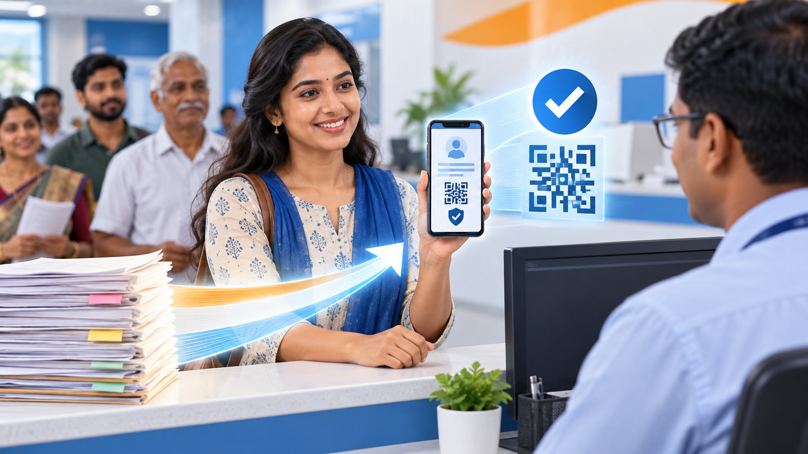 Indian citizen presenting a verified DigiLocker document on a phone