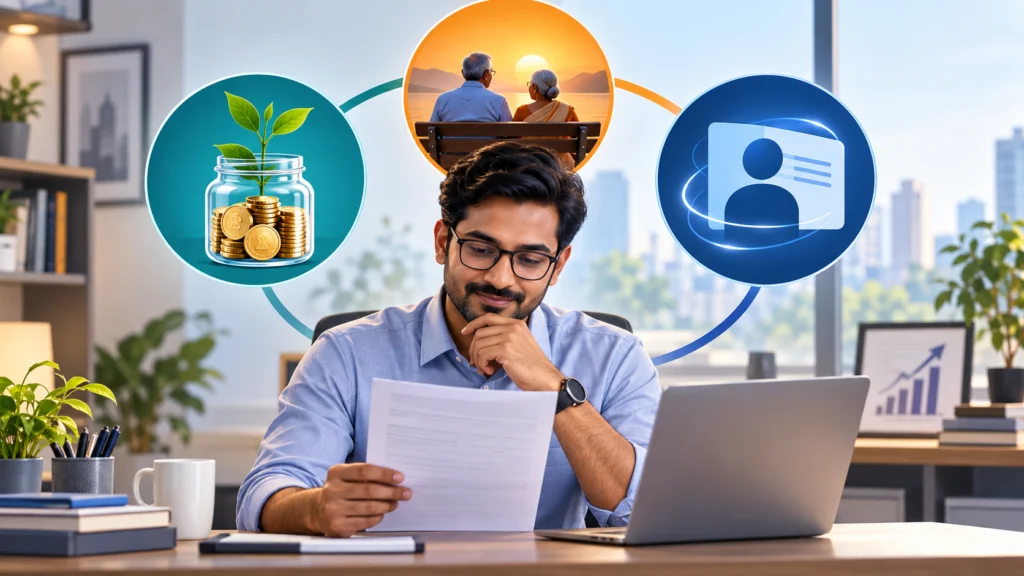 EPF savings, EPS pension and UAN identity explained for Indian employees