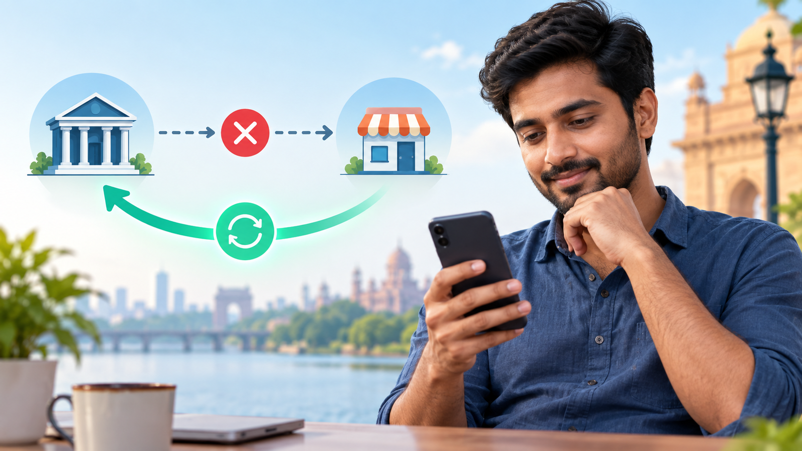 Indian user checking refund after a failed UPI transaction